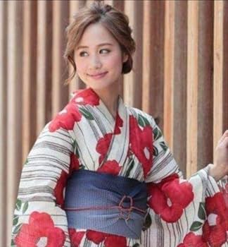 Amazon.co.jp: 最高級綿絽浴衣紅椿と生成り白地古典涼しゆかた